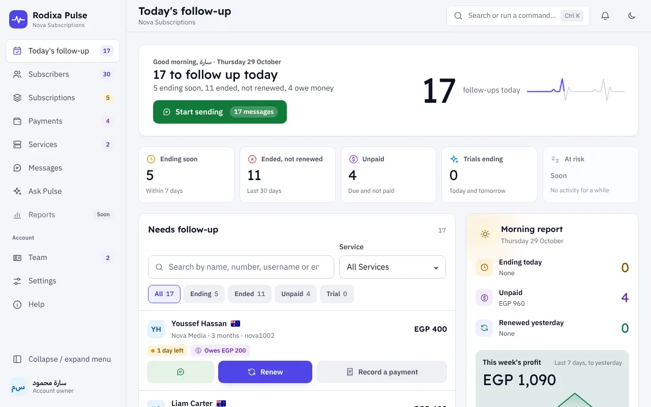 Today's follow-up — Digital subscriptions reseller